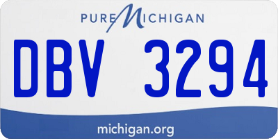 MI license plate DBV3294