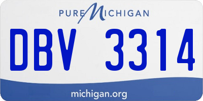 MI license plate DBV3314