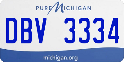 MI license plate DBV3334