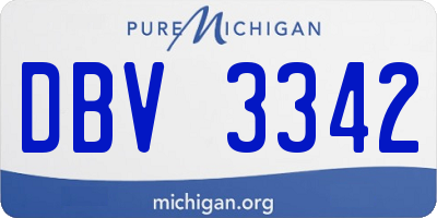 MI license plate DBV3342