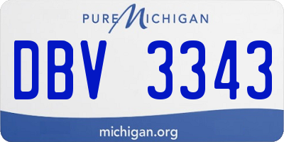 MI license plate DBV3343