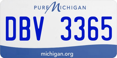 MI license plate DBV3365