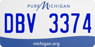 MI license plate DBV3374
