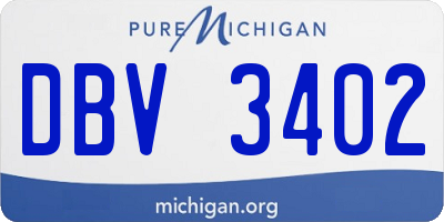 MI license plate DBV3402