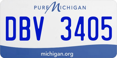MI license plate DBV3405
