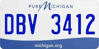 MI license plate DBV3412