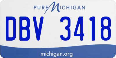 MI license plate DBV3418
