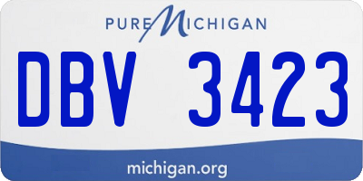 MI license plate DBV3423