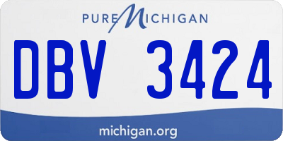 MI license plate DBV3424