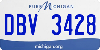 MI license plate DBV3428