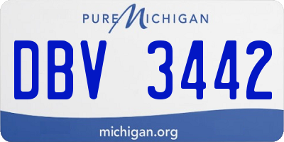 MI license plate DBV3442
