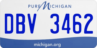 MI license plate DBV3462