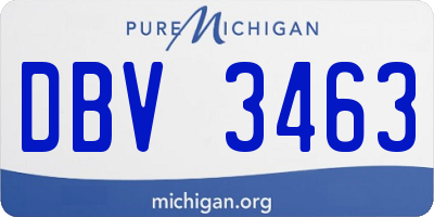 MI license plate DBV3463