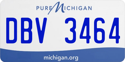 MI license plate DBV3464