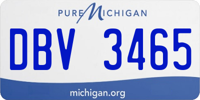 MI license plate DBV3465