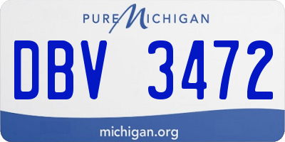 MI license plate DBV3472