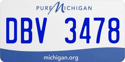 MI license plate DBV3478