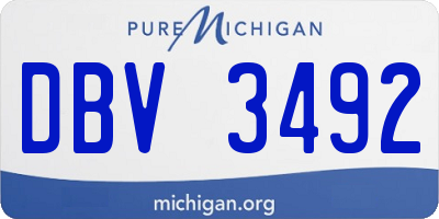 MI license plate DBV3492