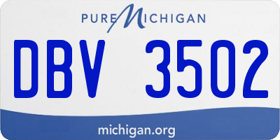 MI license plate DBV3502