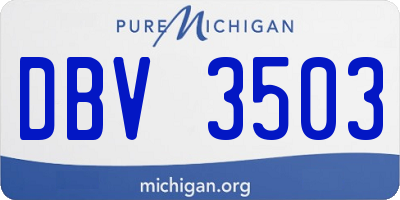 MI license plate DBV3503