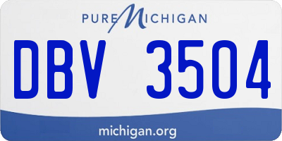 MI license plate DBV3504
