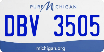MI license plate DBV3505