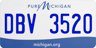 MI license plate DBV3520
