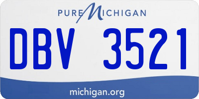 MI license plate DBV3521