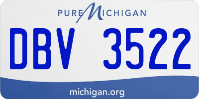 MI license plate DBV3522
