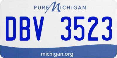 MI license plate DBV3523