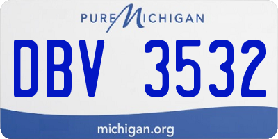 MI license plate DBV3532