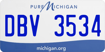 MI license plate DBV3534
