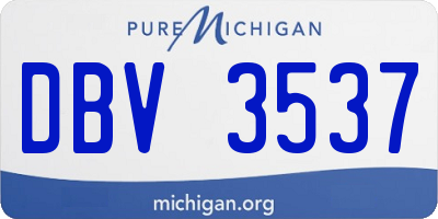 MI license plate DBV3537