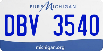 MI license plate DBV3540