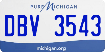 MI license plate DBV3543