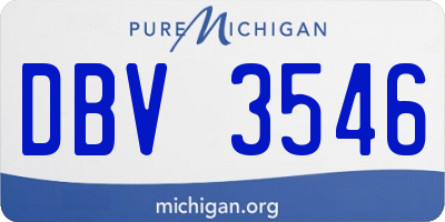 MI license plate DBV3546