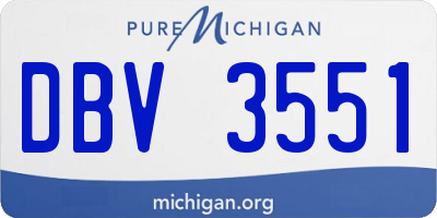 MI license plate DBV3551