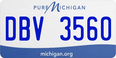 MI license plate DBV3560
