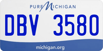 MI license plate DBV3580