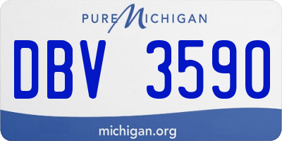 MI license plate DBV3590