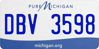 MI license plate DBV3598