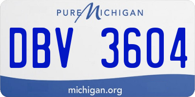 MI license plate DBV3604