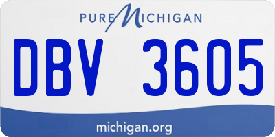 MI license plate DBV3605