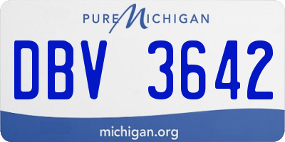 MI license plate DBV3642