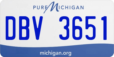 MI license plate DBV3651