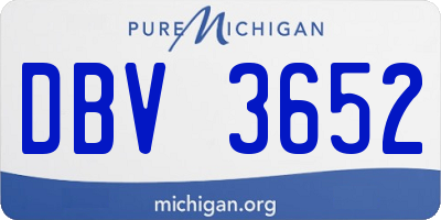 MI license plate DBV3652