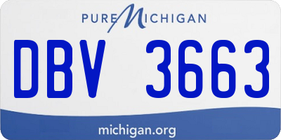 MI license plate DBV3663