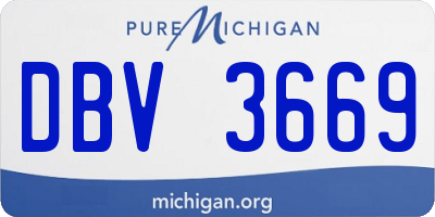 MI license plate DBV3669