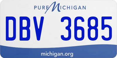 MI license plate DBV3685