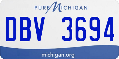 MI license plate DBV3694